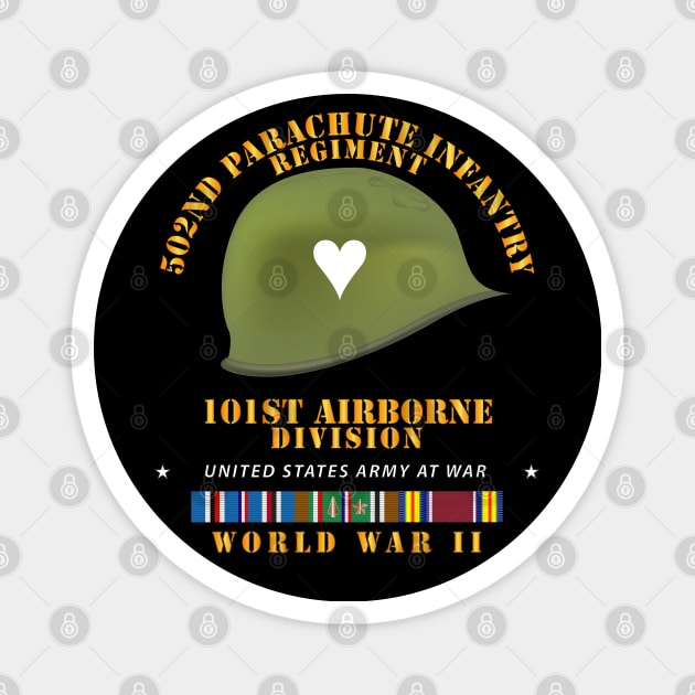 502nd PIR 101st  Helmet - WWII w EUR SVC Magnet by twix123844